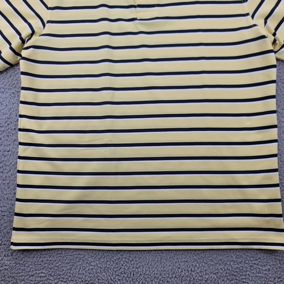 Wrangler Shirt Mens Medium Yellow Striped Breathe Dri Polo Golf Short Sleeve - Picture 4 of 15